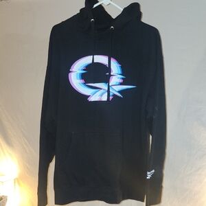 Reebok Iverson Question Black Hoodie with Multicolor Logo